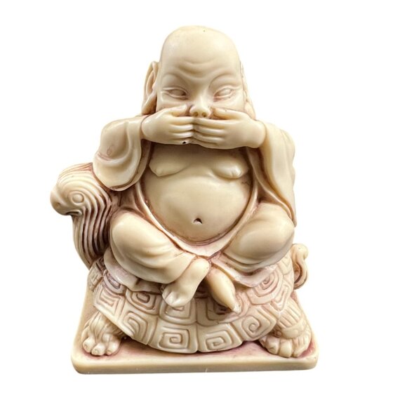 Set of Three Buddha Statuettes See Hear Speak No Evil - Picture 6 of 14